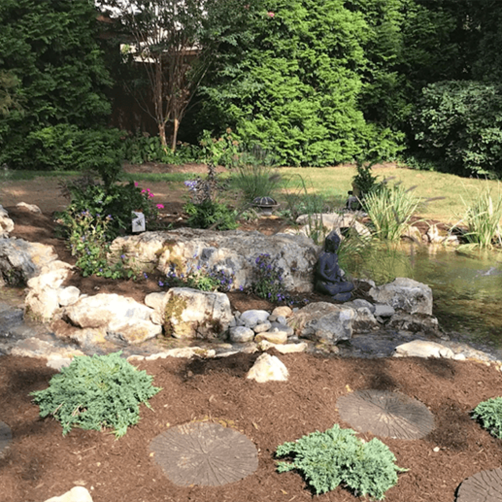 Keystone Reefscapes Eco Pond with Stepping Stones and Plantings